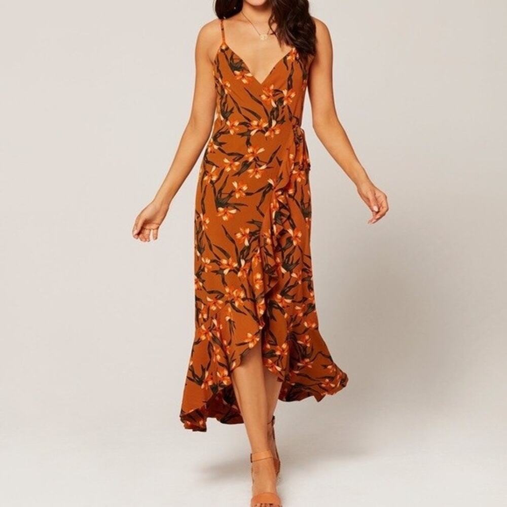 L*Space Wendy Floral Wrap Maxi Cover-Up Dress Size M Love Song Floral‎